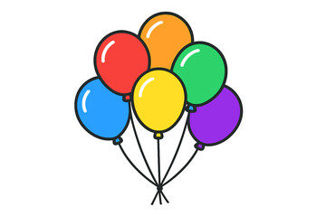 Bunch of colorful balloons vector illustration isolated on a white background suitable for party and celebration needs