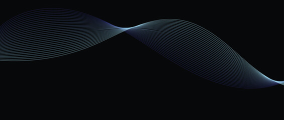 Abstract wave lines in blue gradient on minimalist background. Futuristic and dynamic look, perfect for tech, digital, and modern design projects.