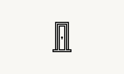A simple, elegant door icon with a keyhole, perfect for representing entry, access, opportunity, or new beginnings. Ideal for security, real estate, or abstract design projects.