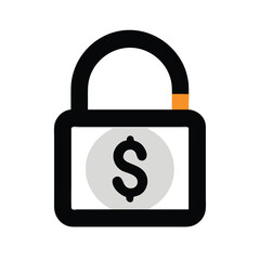 Lock shield icon with blue and beige colors representing security and protection in a reliable design 