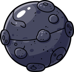 Cartoon Asteroid Clipart – Space Rock Illustration with Craters for Kids, Astronomy, and Science Designs

