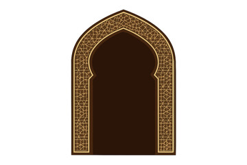 Islamic style archway design element featuring intricate geometric patterns for decoration and templates