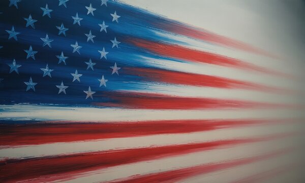Abstract american flag red white blue brushstrokes patriotic theme