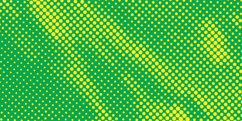Dots halftone green color pattern gradient texture with technology digital background. Dots pop art comics with nature graphic design vector