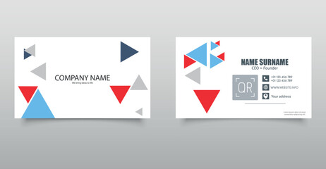 Business Card Template with Geometric Design.