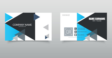 Business Card Template with Geometric Design.