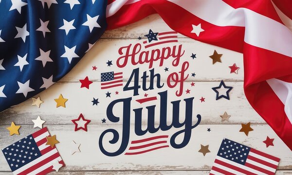 Happy 4th of july american flag stars and festive design