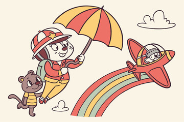 A cartoon style vector Illustration