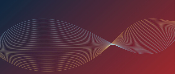 Abstract wave lines in blue-yellow gradient on minimalist background. Futuristic and dynamic look, perfect for tech, digital, and modern design projects.