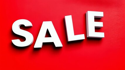 White sale letters on vibrant red background, urgent promotional concept of shopping events, retail marketing and flash deals. - Powered by Adobe