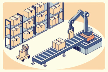 Automated warehouse robotic packaging system
