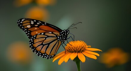 Fototapeta premium Butterfly on flower.