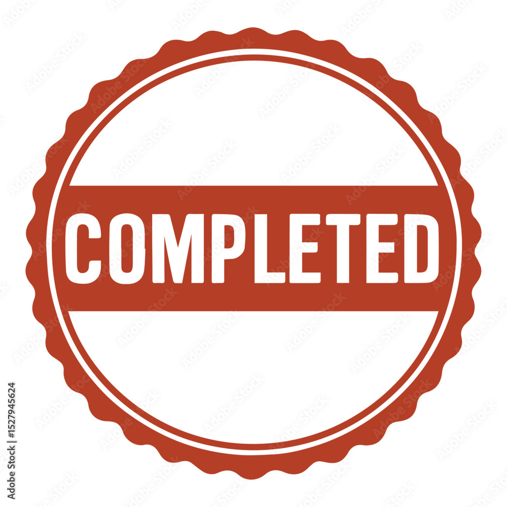 Poster seal completed icon stamp frame vector on white background vector seal on white background