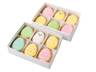 easter cookie boxes png bakery box png festive cookie packaging png treat box png egg cookie box png bunny cookie gift box png transparent background image