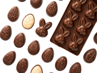 easter chocolate molds png candy mold png bunny mold png egg mold png silicone chocolate mold png festive candy making tools png transparent background image