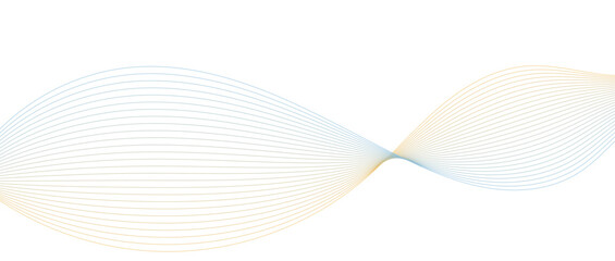 Abstract wave lines in blue-yellow gradient on minimalist background. Futuristic and dynamic look, perfect for tech, digital, and modern design projects.