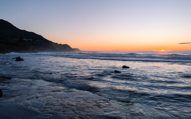 Fototapeta premium Beautiful sunrise view at the coastline of Wombarra Beach.