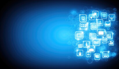 Abstract digital interface with icons