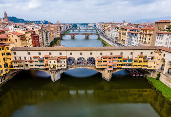 Obraz premium Aerial View of Ponte Vecchio in Firenze, Florence, Italy