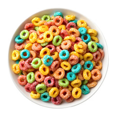 Bowl of cereal isolated on a transparent background