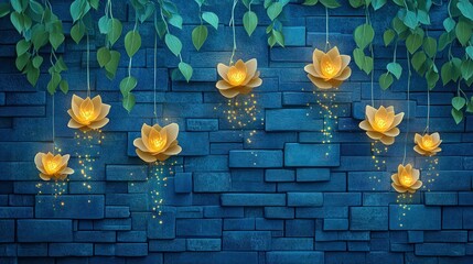 Illuminated Petals Dancing on a Wall of Twilight