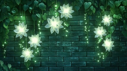 Blossoms of Light Hanging in Midnight Stillness