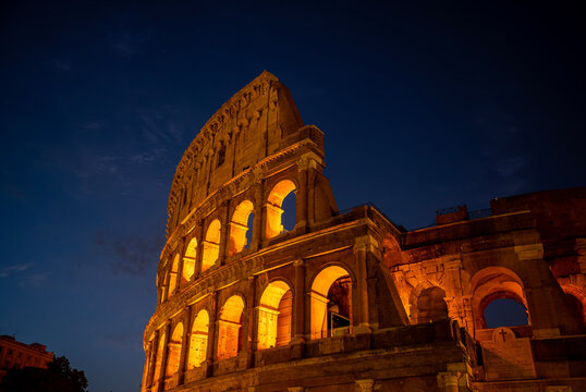 Colosseo (Colosseum) in Rome, Italy at Night