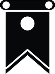 Minimalist Black Bookmark Icon with Circle Tag for Favorites and Saving Content