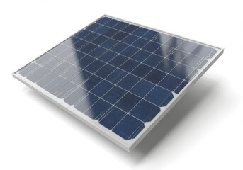 Solar panel isolated on white background for renewable energy, electricity generation, or sustainable power solutions.