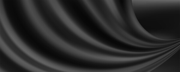 Wrinkled black microfiber fabric. Texture of a rag close-up