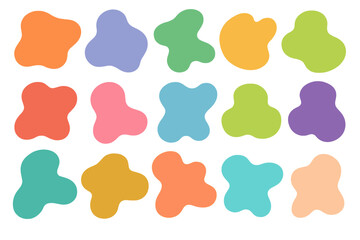 Group of abstract colorful shapes vector design, unique trendy forms for creative art