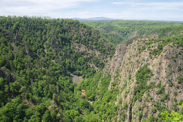 Thale - Bodetal im Harz, in der Ferne der Brocken, Sachsen-Anhalt, Deutschland, Europa