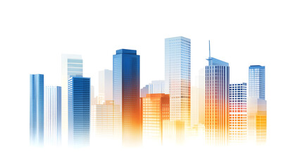 Obraz premium Commercial Property Business Office Buildings and Investment Icons reflects the dynamic world of real estate investment and urban development. Featuring sleek office towers, graphs,and finance symbols