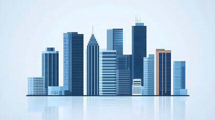 Commercial Property Business Office Buildings and Investment Icons reflects the dynamic world of real estate investment and urban development. Featuring sleek office towers, graphs,and finance symbols