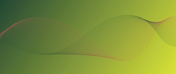 Abstract wave lines in red-green gradient on minimalist background. Futuristic and dynamic look, perfect for tech, digital, and modern design projects.