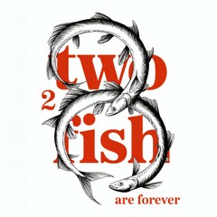 Dynamic Minimalist Fish Spiral: Bold Red & Black Line Art Book Cover Design