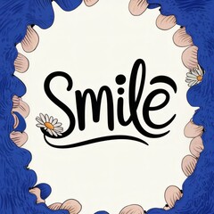 Playful Minimalist Smile Typography Art Print - Modern Decor for Joyful Spaces