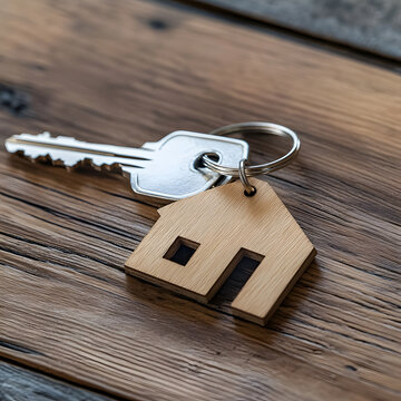 Home Ownership Concept Key,House Icon, and Space for Text visually represents the dream of owning a home and the steps toward achieving it.Featuring symbolic elements like a key,house icon,clean space