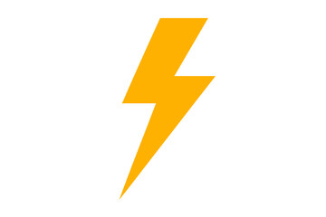 Yellow lightning bolt vector illustration graphic icon isolated on white background