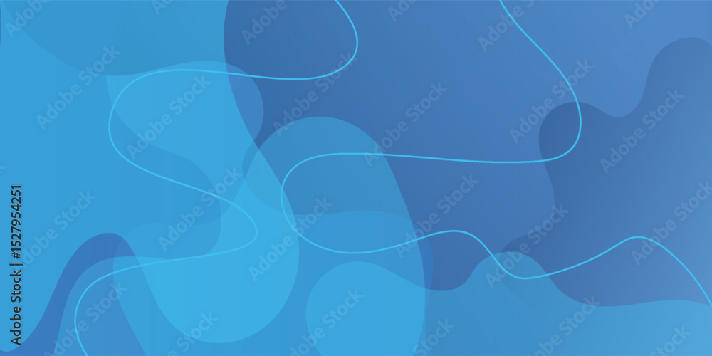 Poster abstract bright blue gradient illustration background with simple liquid and wave line pattern conce