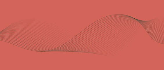 Abstract wave lines in red-green gradient on minimalist background. Futuristic and dynamic look, perfect for tech, digital, and modern design projects.
