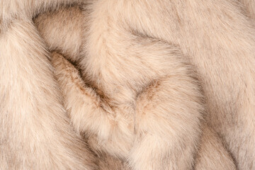 Texture of faux fur as a background, top view.