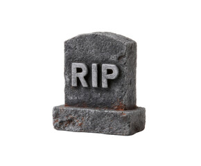 A weathered stone headstone with "RIP" inscription, perfect for Halloween themes.
