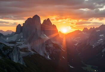 Majestic Peaks of Seceda at Dawn's Golden Hour
