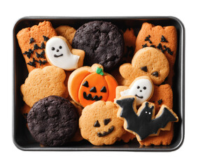 Delicious assortment of Halloween cookies, perfect for a spooky celebration.