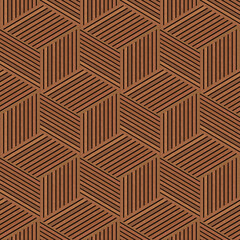 3D geometric wood grain, natural brown, feels like real wood panels arranged artistically. Used to decorate shops, offices, counters, living room walls, restaurants or walkways, modern