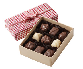A beautiful box of assorted chocolates, ready to be enjoyed as a gift or treat.