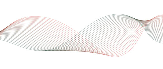 Abstract wave lines in red-green gradient on minimalist background. Futuristic and dynamic look, perfect for tech, digital, and modern design projects.