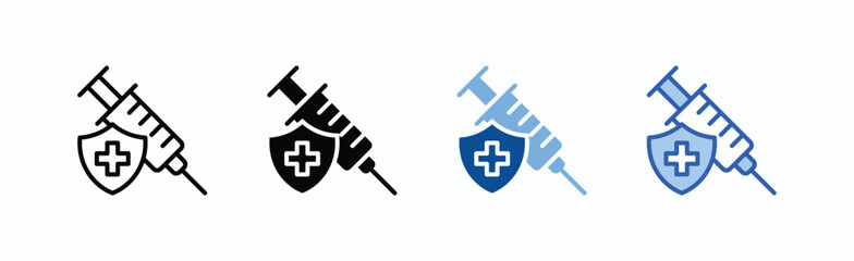Vaccination icon sheet multiple style collection isolated vector
