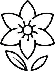 Daffodil Outline Icon: Spring Flower

